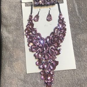 💗HUGE Pink Rhinestone Statement Set 💗